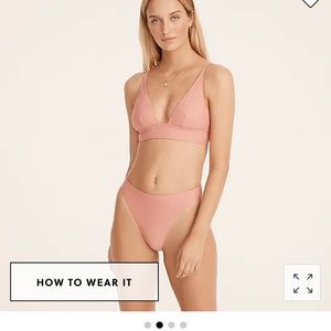 J Crew high rise cheeky bikini bottoms (bottoms only) size small warm rose